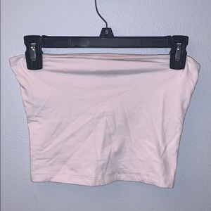 Cropped white tube top